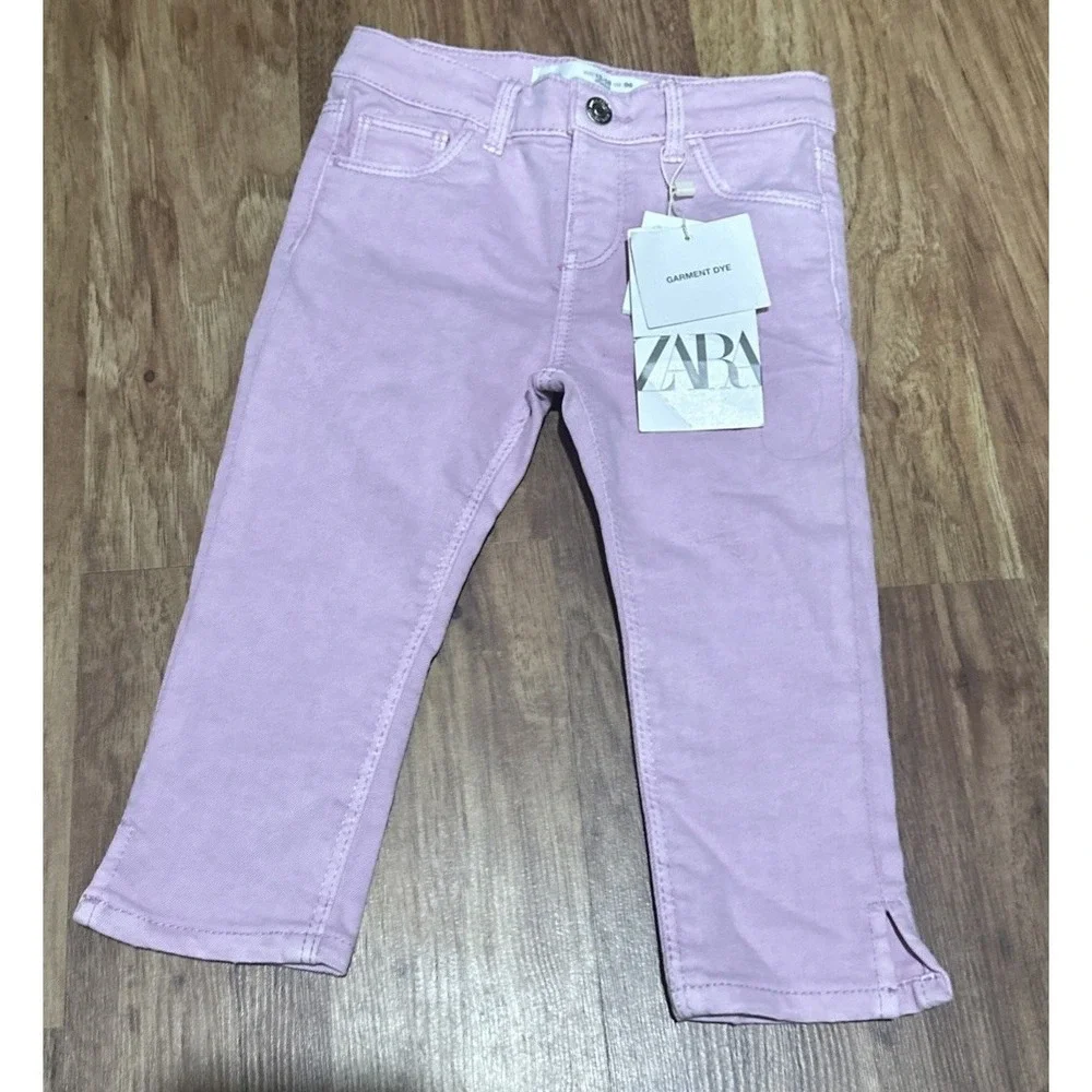 Zara Baby Jeans 12-18 Months Stratchy Soft‎ Denim Pink Pants